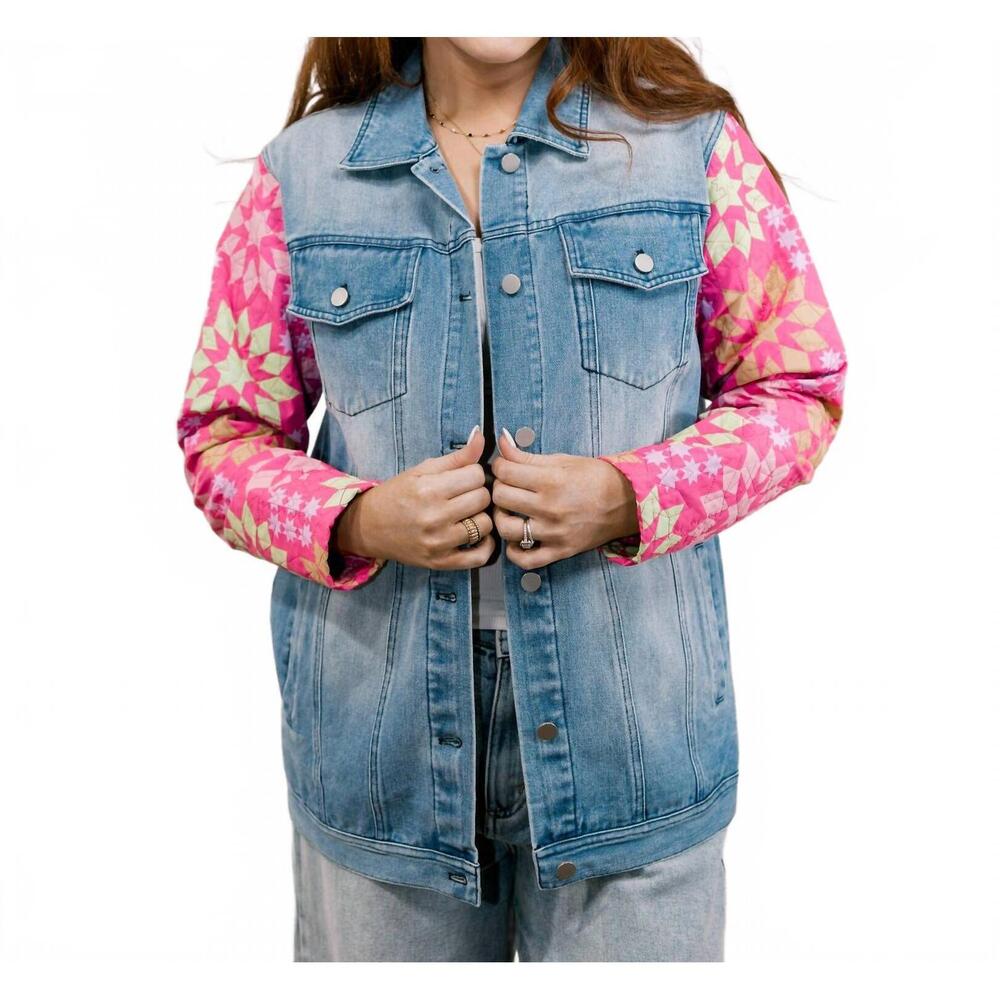 NEW OH MY STARS APPAREL josie denim jacket in blue